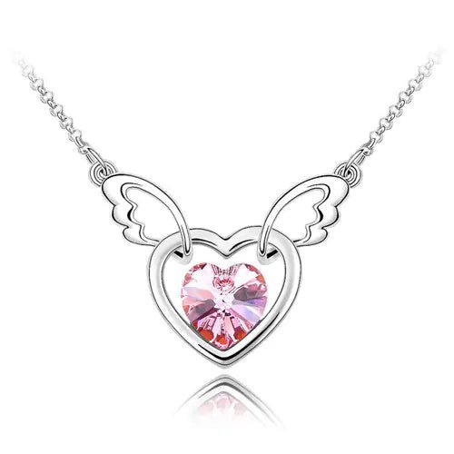 Chic Heart Necklace | Romantic Colorful Heart Pendant-Rose Red-by ORLA JEWELRY STORE