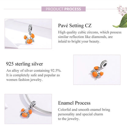 Sunset Crab Dangle Charm