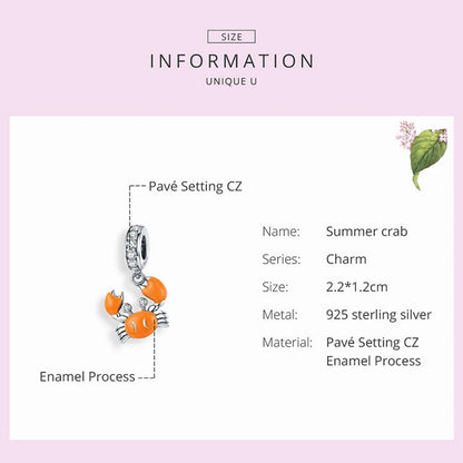 Sunset Crab Dangle Charm